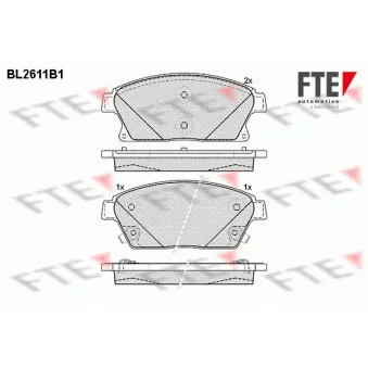 Jeu de 4 plaquettes de frein avant FTE BL2611B1