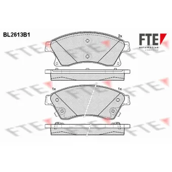 Jeu de 4 plaquettes de frein avant FTE BL2613B1