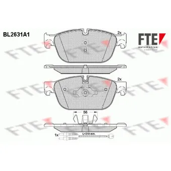 Jeu de 4 plaquettes de frein avant FTE BL2631A1