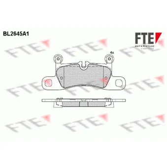 Jeu de 4 plaquettes de frein arrière FTE BL2645A1