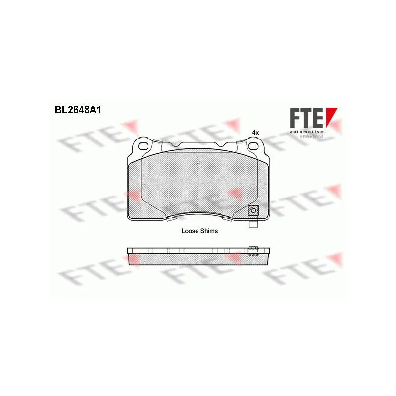 Jeu de 4 plaquettes de frein avant FTE BL2648A1