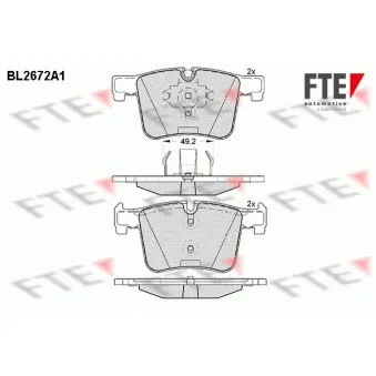 Jeu de 4 plaquettes de frein avant FTE BL2672A1