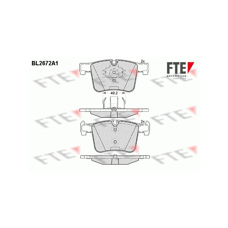 Jeu de 4 plaquettes de frein avant FTE BL2672A1