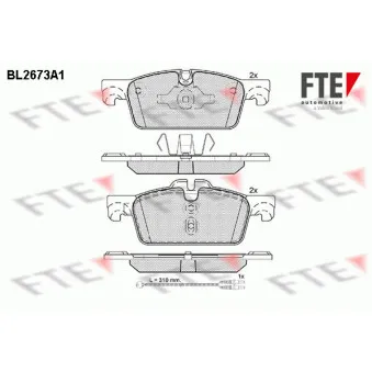 Jeu de 4 plaquettes de frein avant FTE BL2673A1