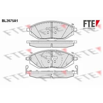 Jeu de 4 plaquettes de frein avant FTE BL2675A1