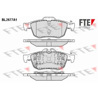 Jeu de 4 plaquettes de frein arrière FTE BL2677A1