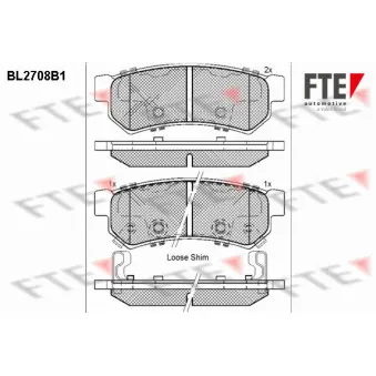 Jeu de 4 plaquettes de frein avant FTE BL2708B1