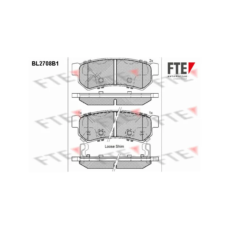 Jeu de 4 plaquettes de frein avant FTE BL2708B1