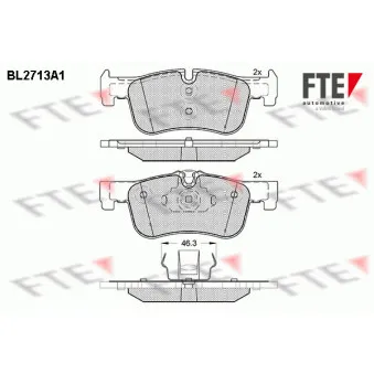 Jeu de 4 plaquettes de frein avant FTE BL2713A1