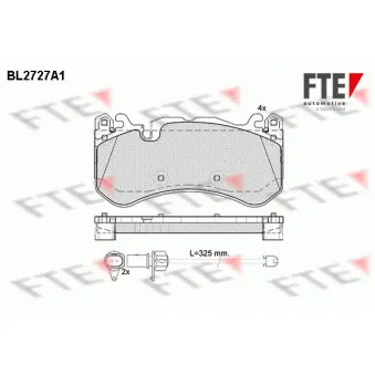 Jeu de 4 plaquettes de frein avant FTE BL2727A1