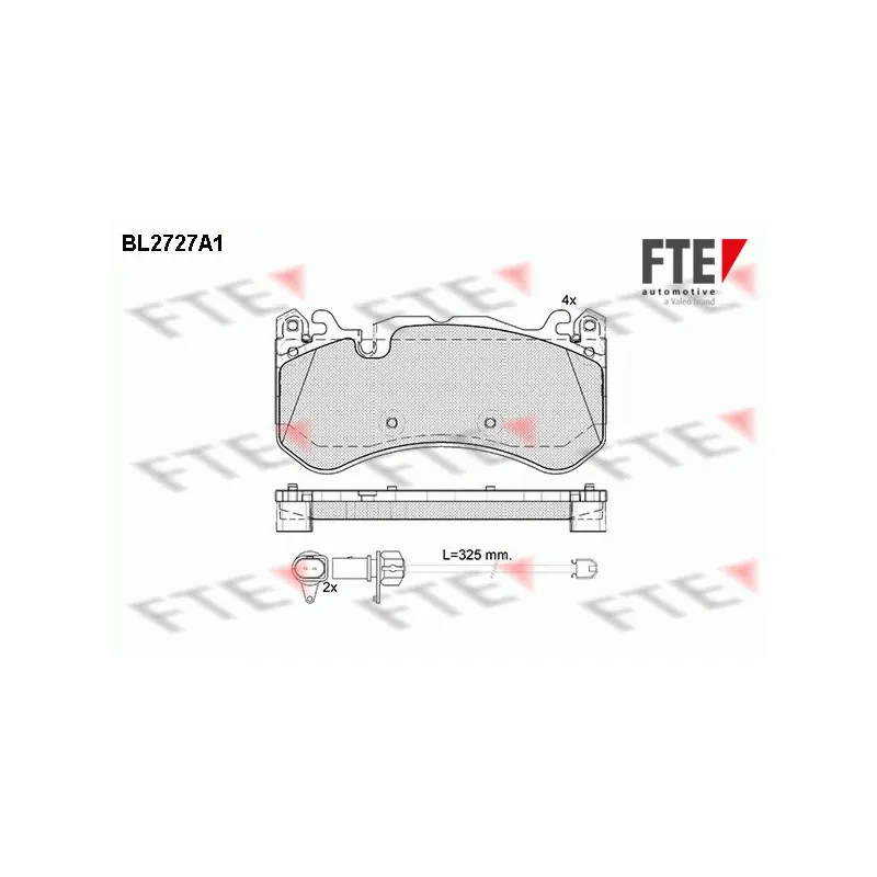 Jeu de 4 plaquettes de frein avant FTE BL2727A1