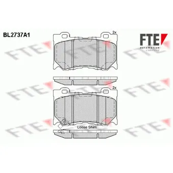 Jeu de 4 plaquettes de frein avant FTE BL2737A1