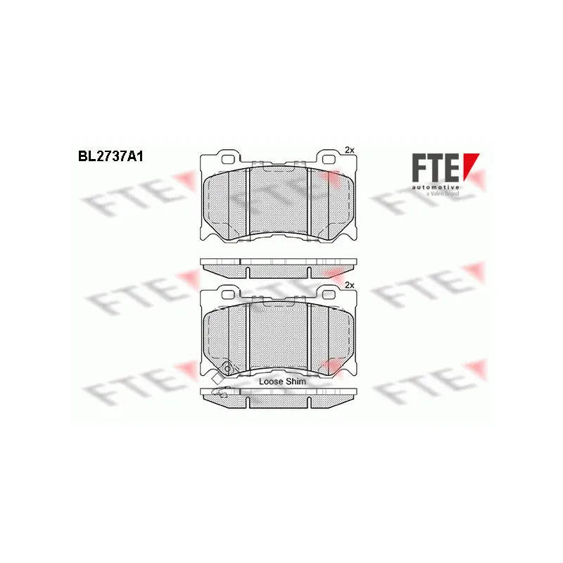 Jeu de 4 plaquettes de frein avant FTE BL2737A1