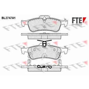 Jeu de 4 plaquettes de frein arrière FTE BL2747A1