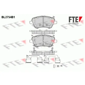 Jeu de 4 plaquettes de frein avant FTE BL2754B1