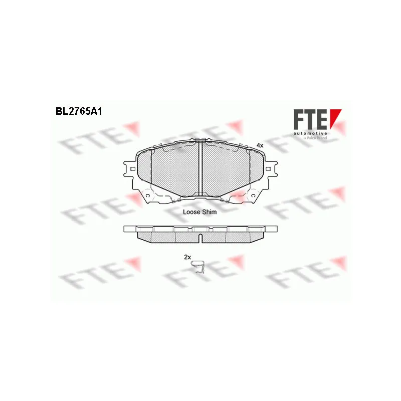 Jeu de 4 plaquettes de frein avant FTE BL2765A1