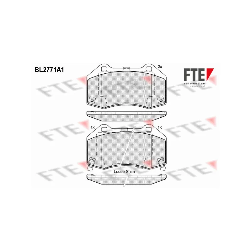 Jeu de 4 plaquettes de frein avant FTE BL2771A1