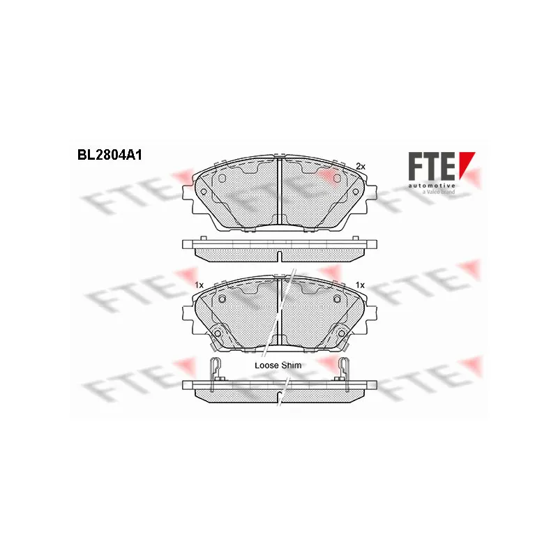 Jeu de 4 plaquettes de frein avant FTE BL2804A1