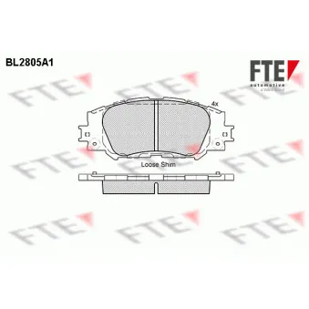 Jeu de 4 plaquettes de frein avant FTE BL2805A1