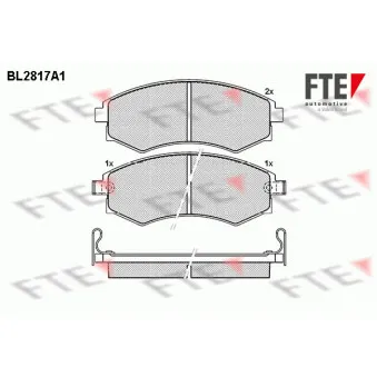 Jeu de 4 plaquettes de frein avant FTE BL2817A1