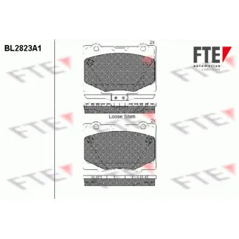 Jeu de 4 plaquettes de frein avant FTE BL2823A1