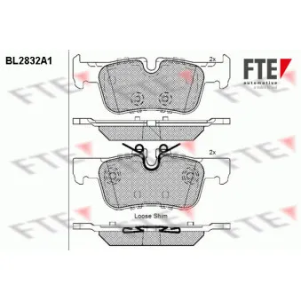 Jeu de 4 plaquettes de frein arrière FTE BL2832A1