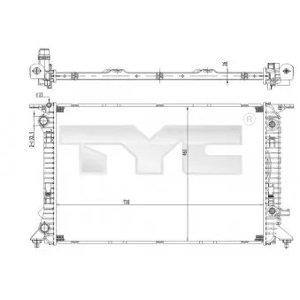 Radiateur, refroidissement du moteur TYC 702-0037