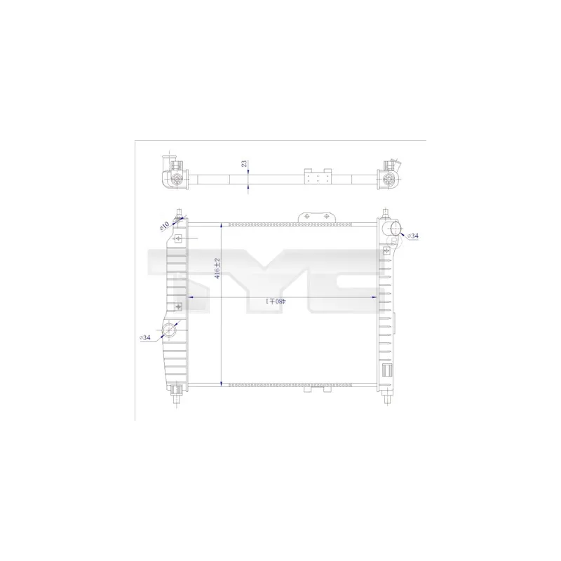 Radiateur, refroidissement du moteur TYC 706-0021-R