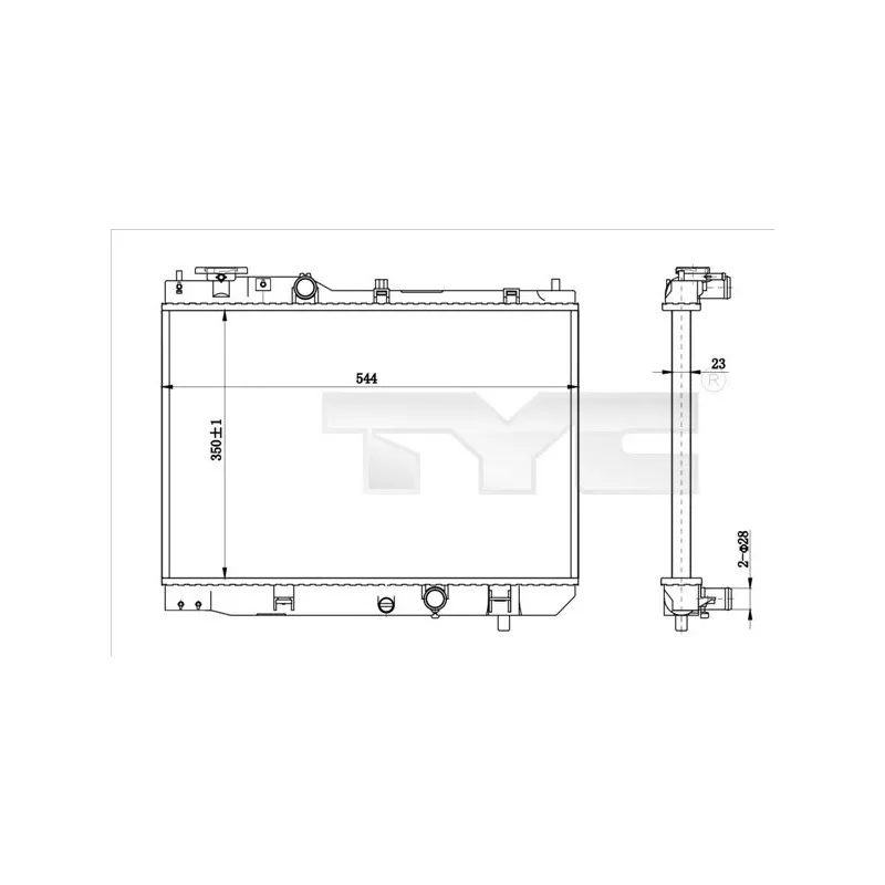 Radiateur, refroidissement du moteur TYC 720-0001-R