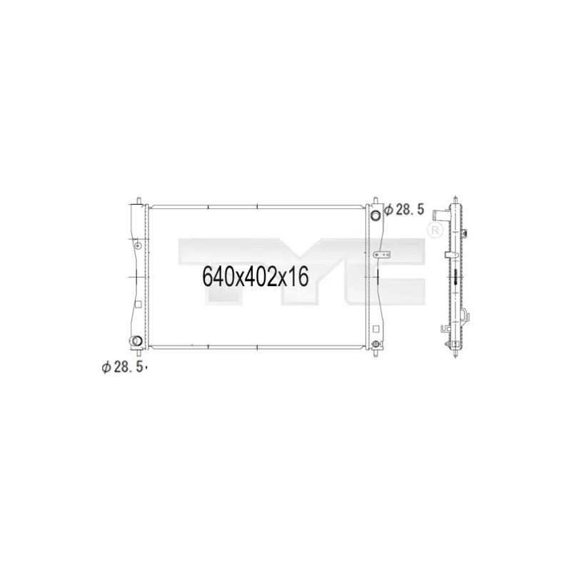 Radiateur, refroidissement du moteur TYC 723-1007