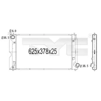 Radiateur, refroidissement du moteur TYC 736-1014