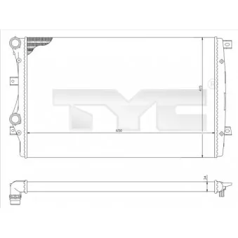 Radiateur, refroidissement du moteur TYC 737-0017-R