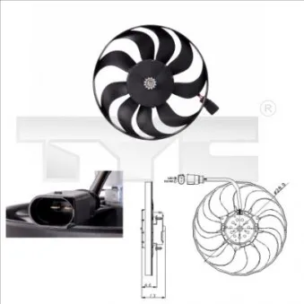 Ventilateur, refroidissement du moteur TYC 802-0001