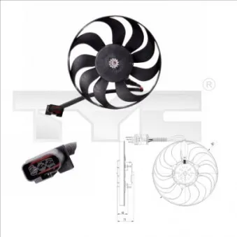 Ventilateur, refroidissement du moteur TYC 837-0005