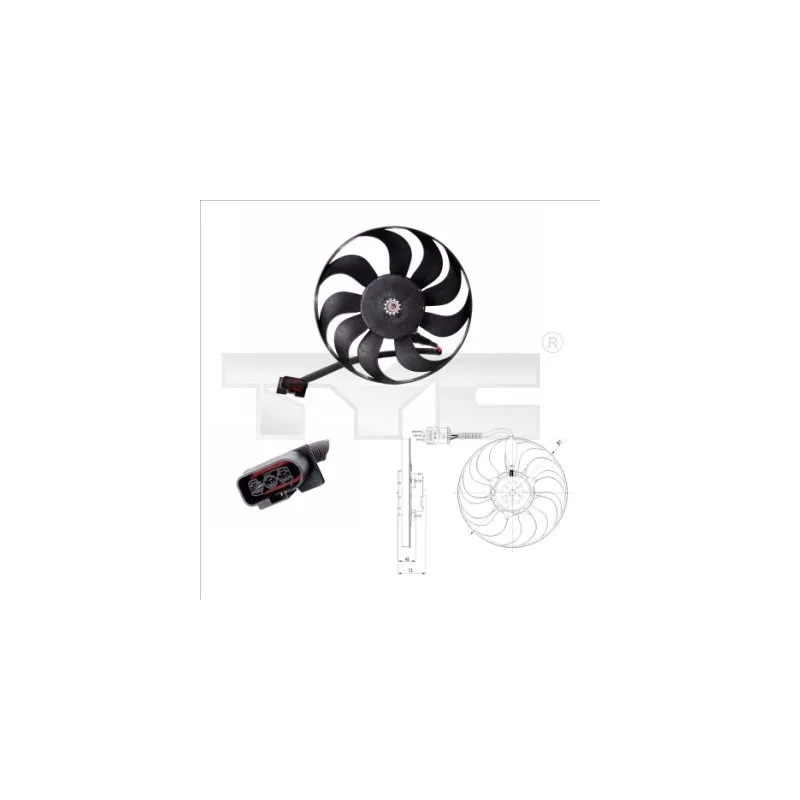 Ventilateur, refroidissement du moteur TYC 837-0005