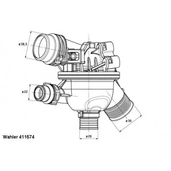 Thermostat d'eau WAHLER 411574.102D