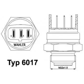 Interrupteur de température, ventilateur de radiateur WAHLER 6017.95D