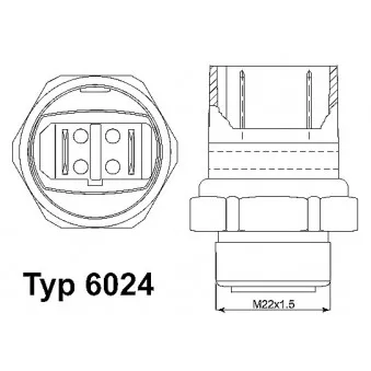 Interrupteur de température, ventilateur de radiateur WAHLER 6024.95D