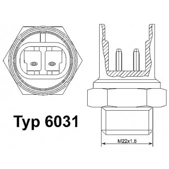 Interrupteur de température, ventilateur de radiateur WAHLER 6031.105D