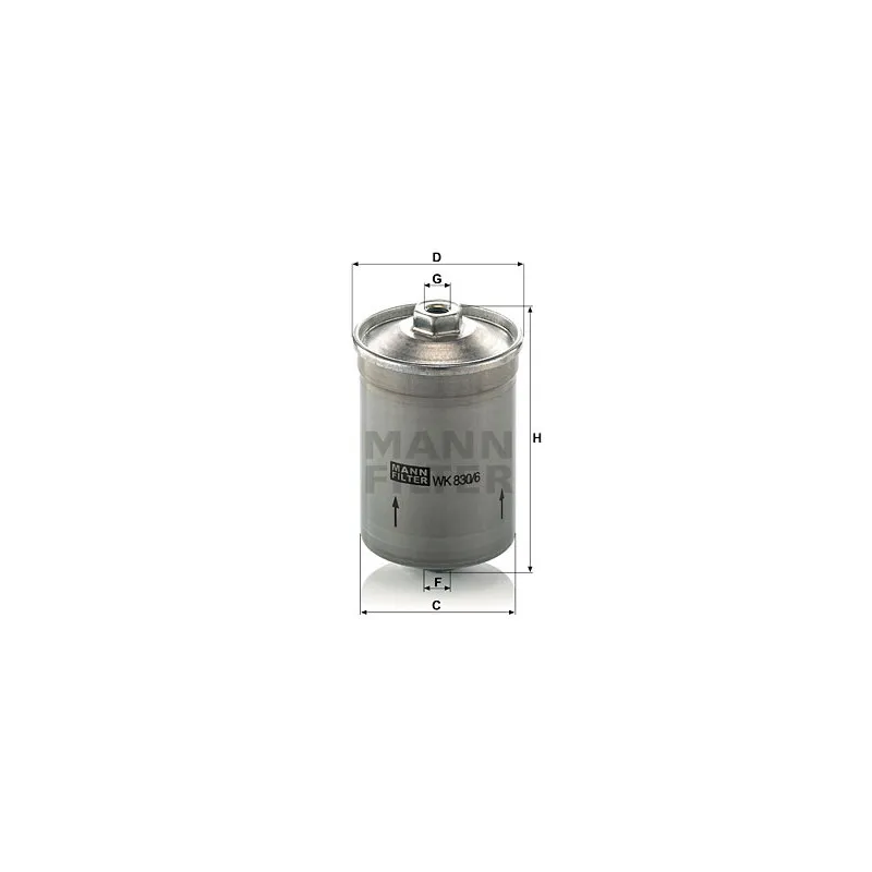 Filtre à carburant MANN-FILTER WK 830/6