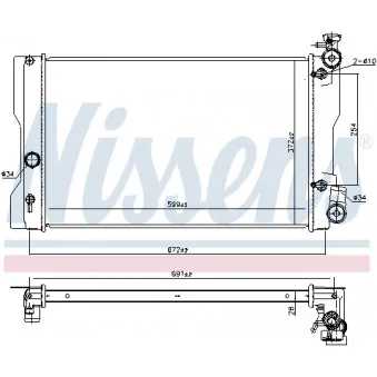 Radiateur, refroidissement du moteur NISSENS 606164