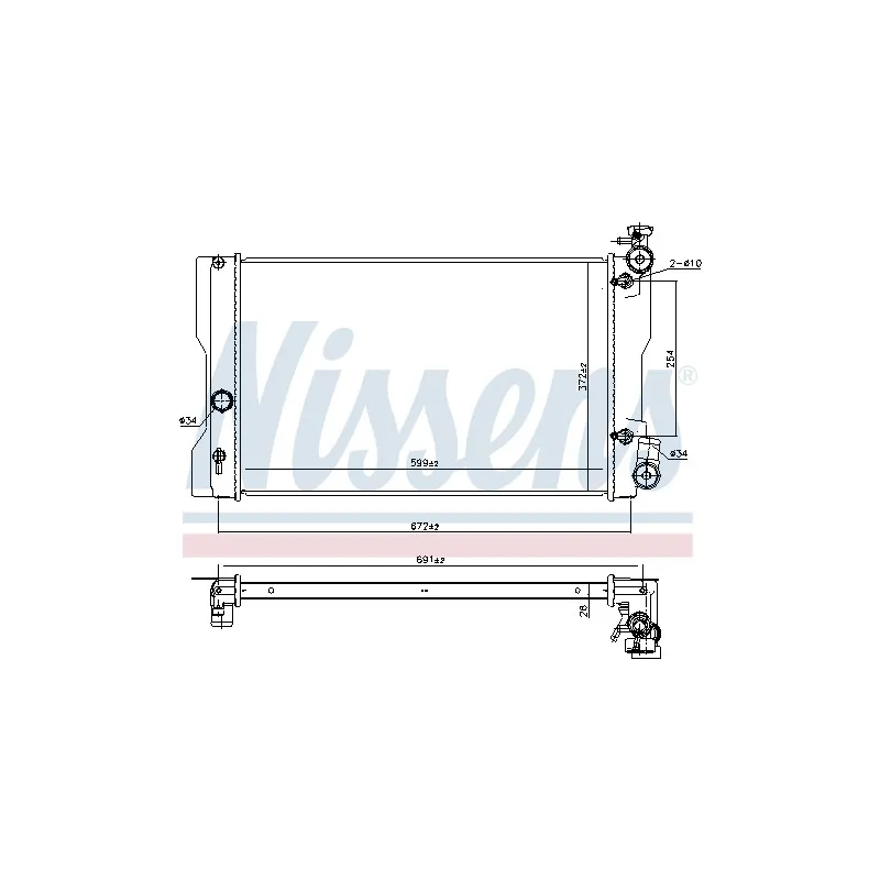 Radiateur, refroidissement du moteur NISSENS 606164