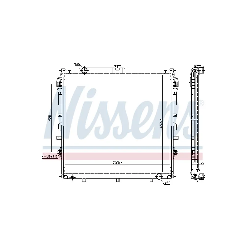 Radiateur, refroidissement du moteur NISSENS 606523