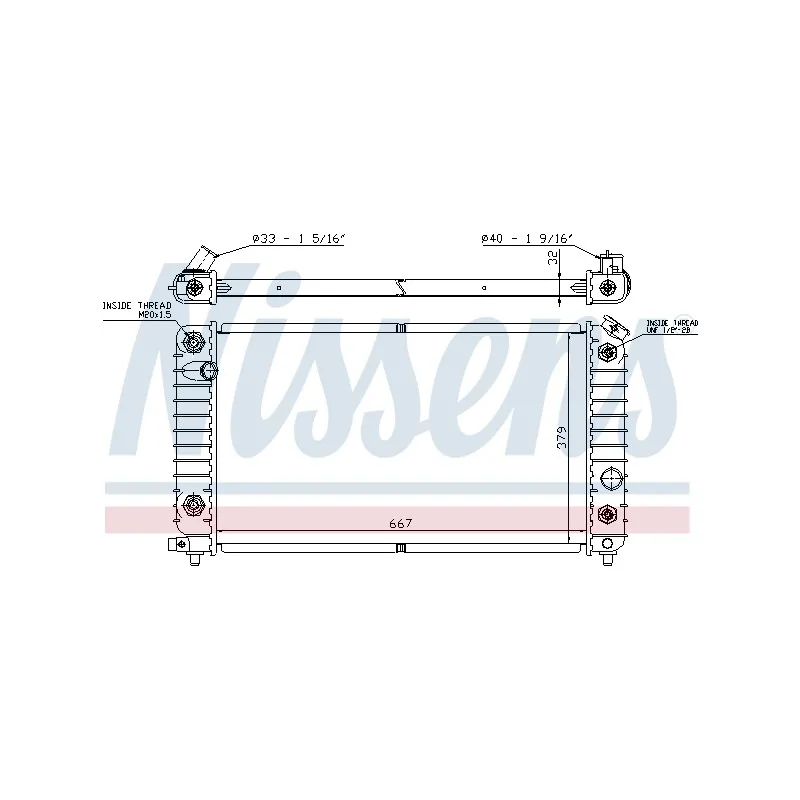 Radiateur, refroidissement du moteur NISSENS 60915