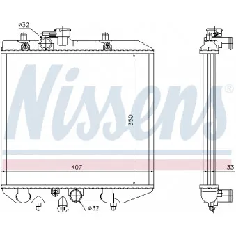 Radiateur, refroidissement du moteur NISSENS 61749