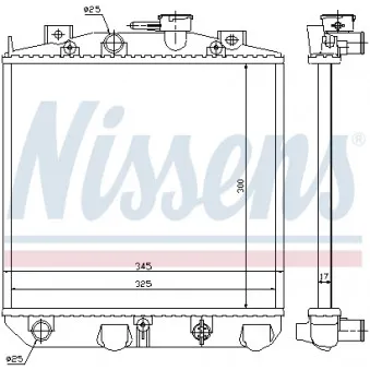 Radiateur, refroidissement du moteur NISSENS 61757