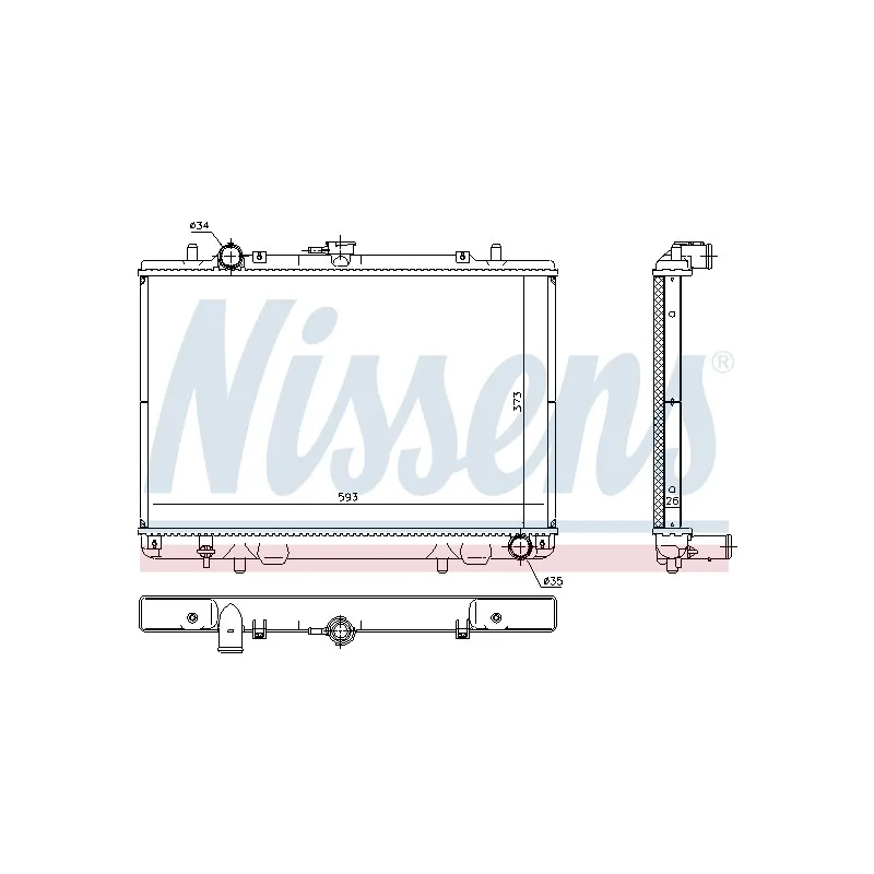 Radiateur, refroidissement du moteur NISSENS 628978