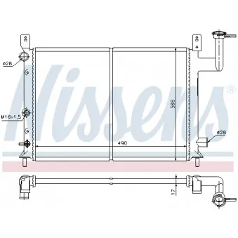 Radiateur, refroidissement du moteur NISSENS 62947