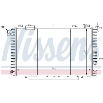 Radiateur, refroidissement du moteur NISSENS 62958