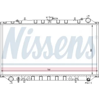 Radiateur, refroidissement du moteur NISSENS 62977